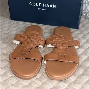 Cole Haan Findra Woven Slide Sandal Tan 8.5 B